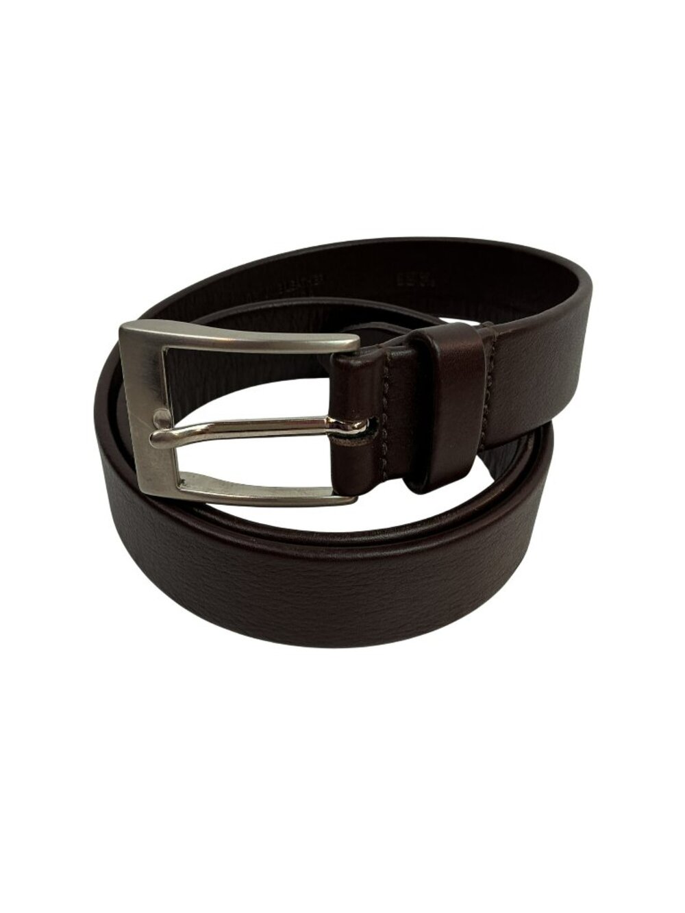 Woodward Genuine Leather Belt Mens 36 Dark Brown Silver Buckle Classic Style